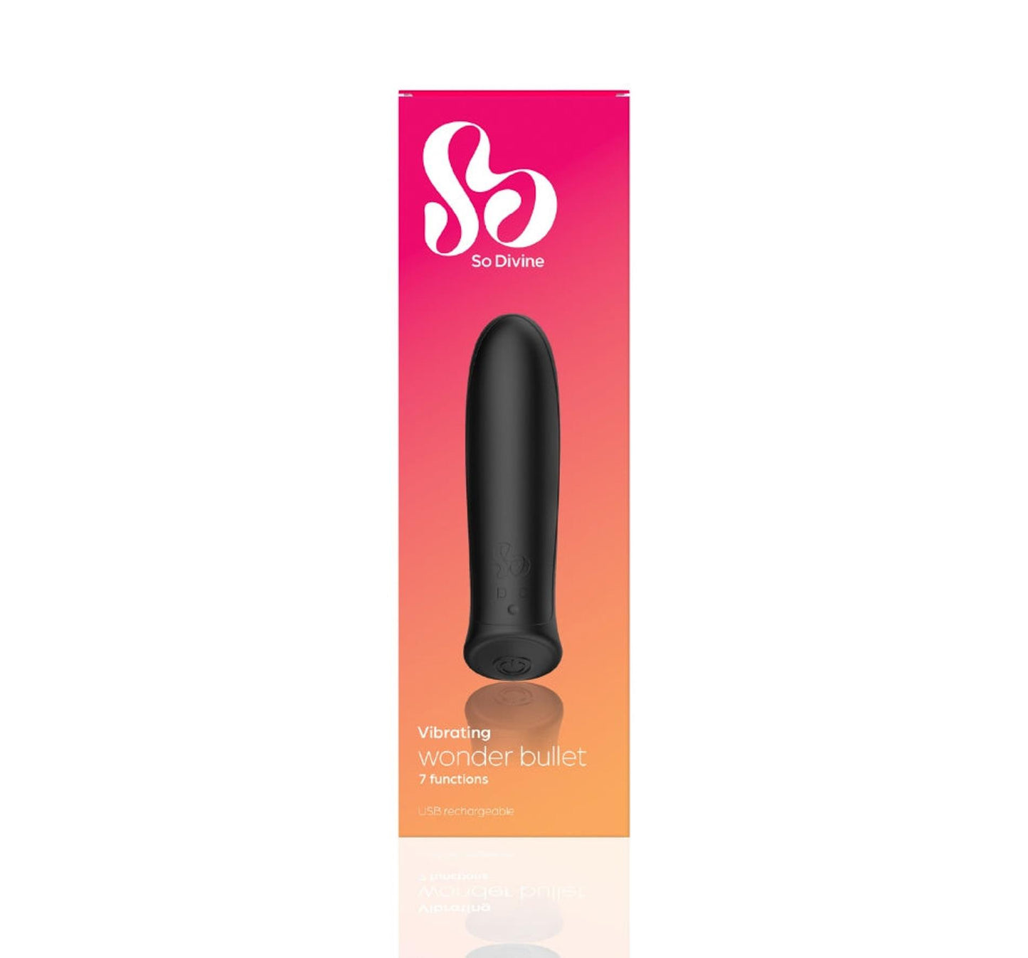 Wibrator bullet silikonowy Wonder Bullet So Divine czarny USB 9cm