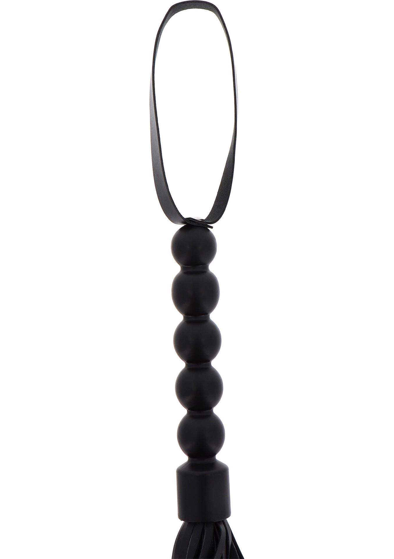 Flogger z koralikami Hidden Desire czarny 57 cm