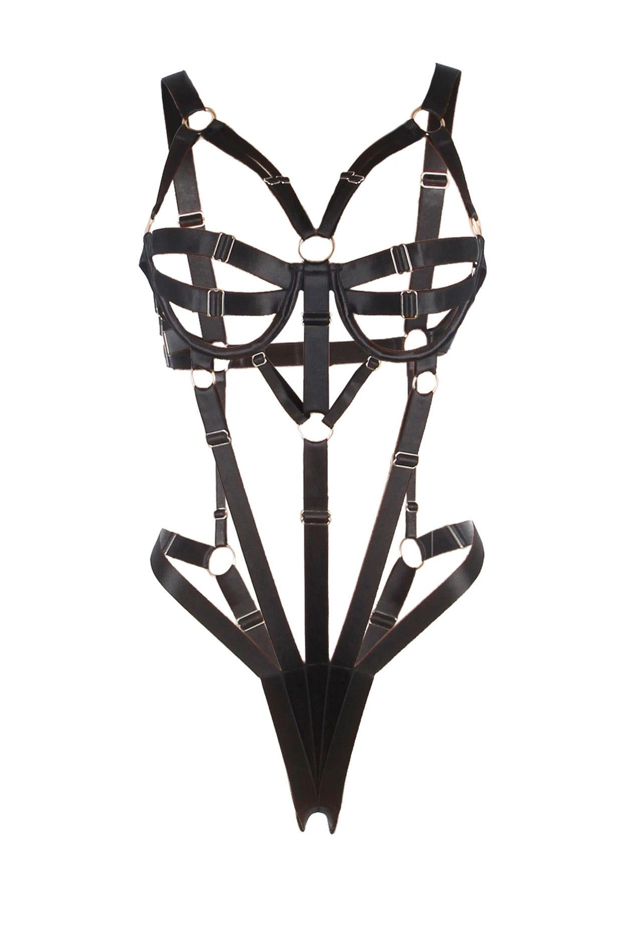 Regulowany body harness Paris Hollywood czarny