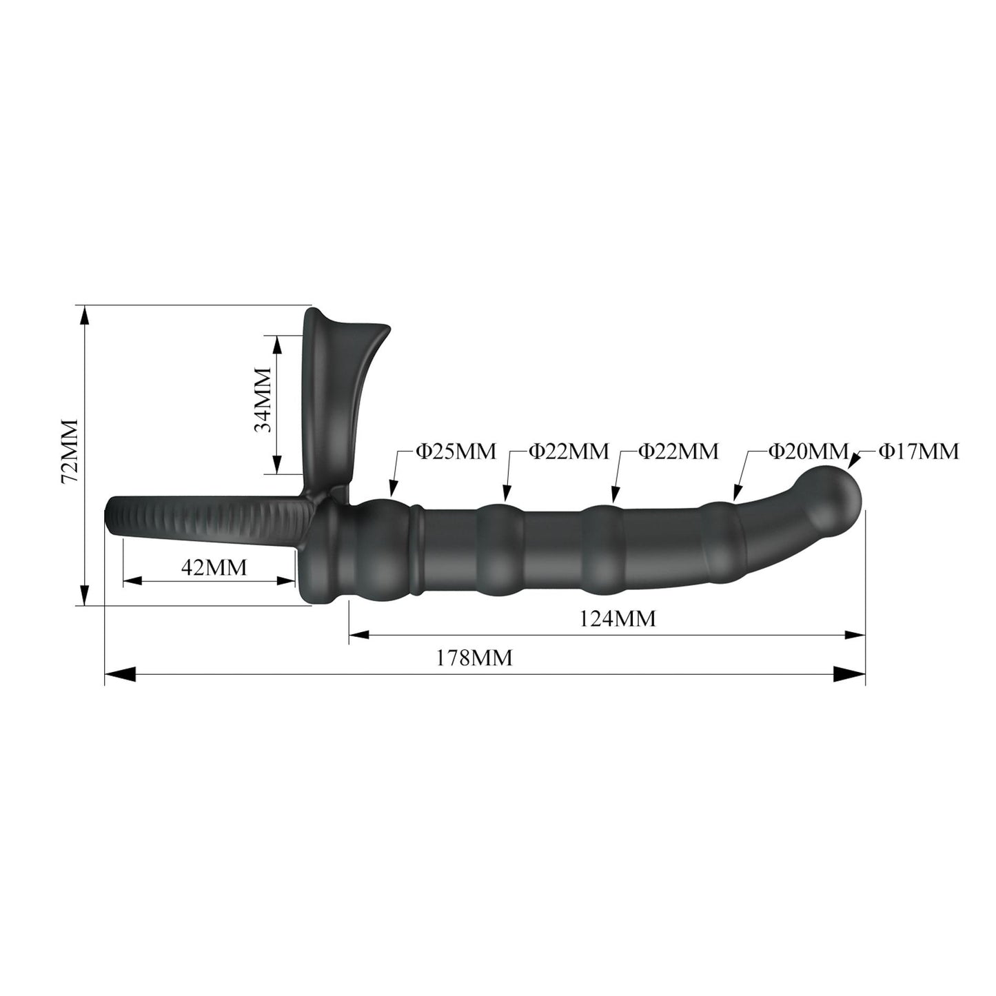 Pierścień erekcyjny analny Pretty Love Tatum 10 wibracji 18 cm