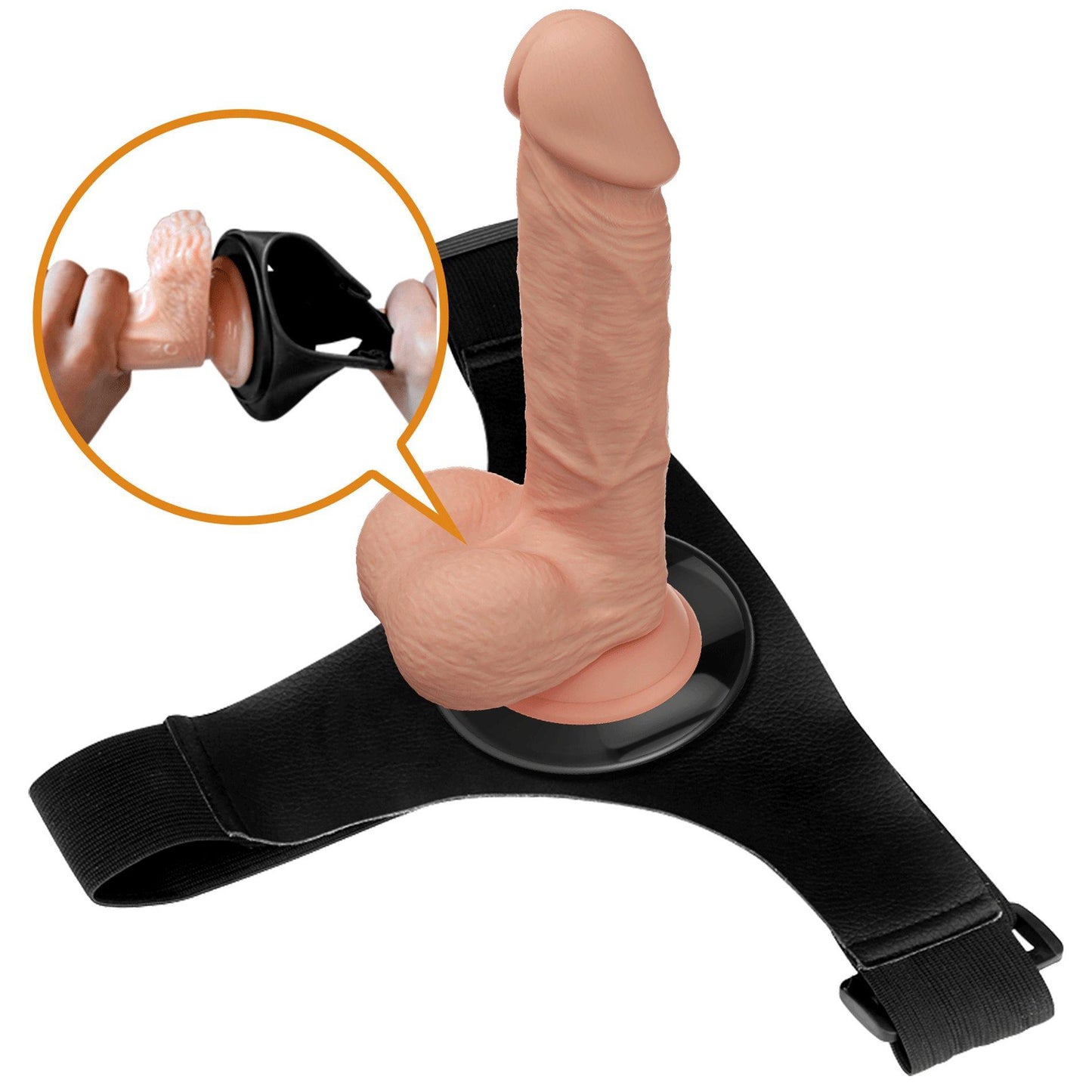 Uprząż strap-on majtkowa Pretty Love Jerry z dildo cielistym 19 cm