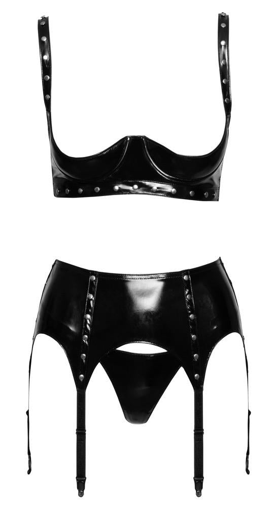 Vinyl Shelf Bra Set S