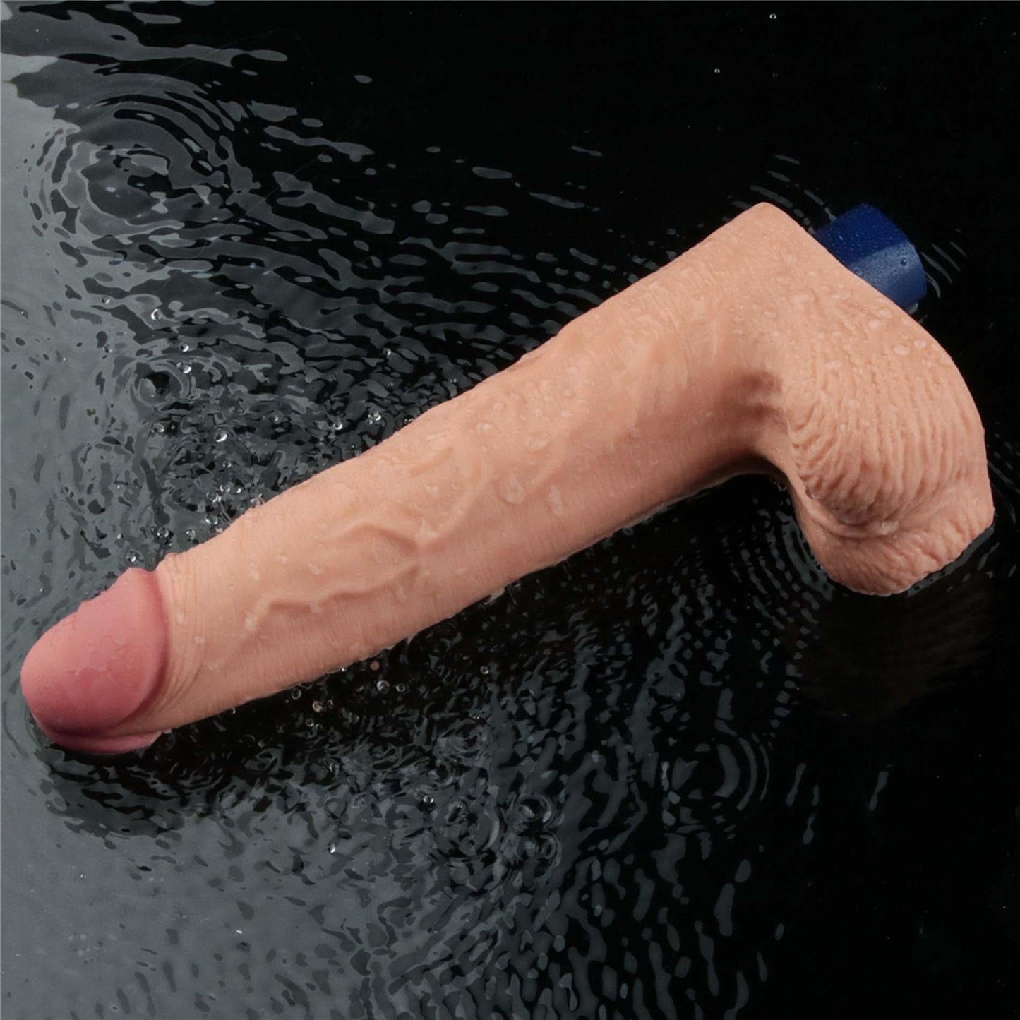 10" REAL SOFTEE Rechargeable TPE Vibrating Dildo(Flesh)