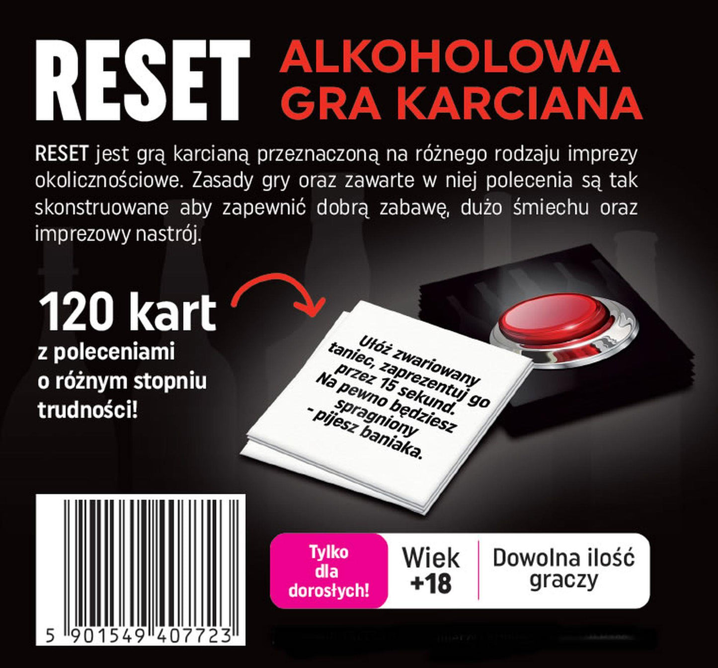 Alkoholowa gra karciana RESET Grammi