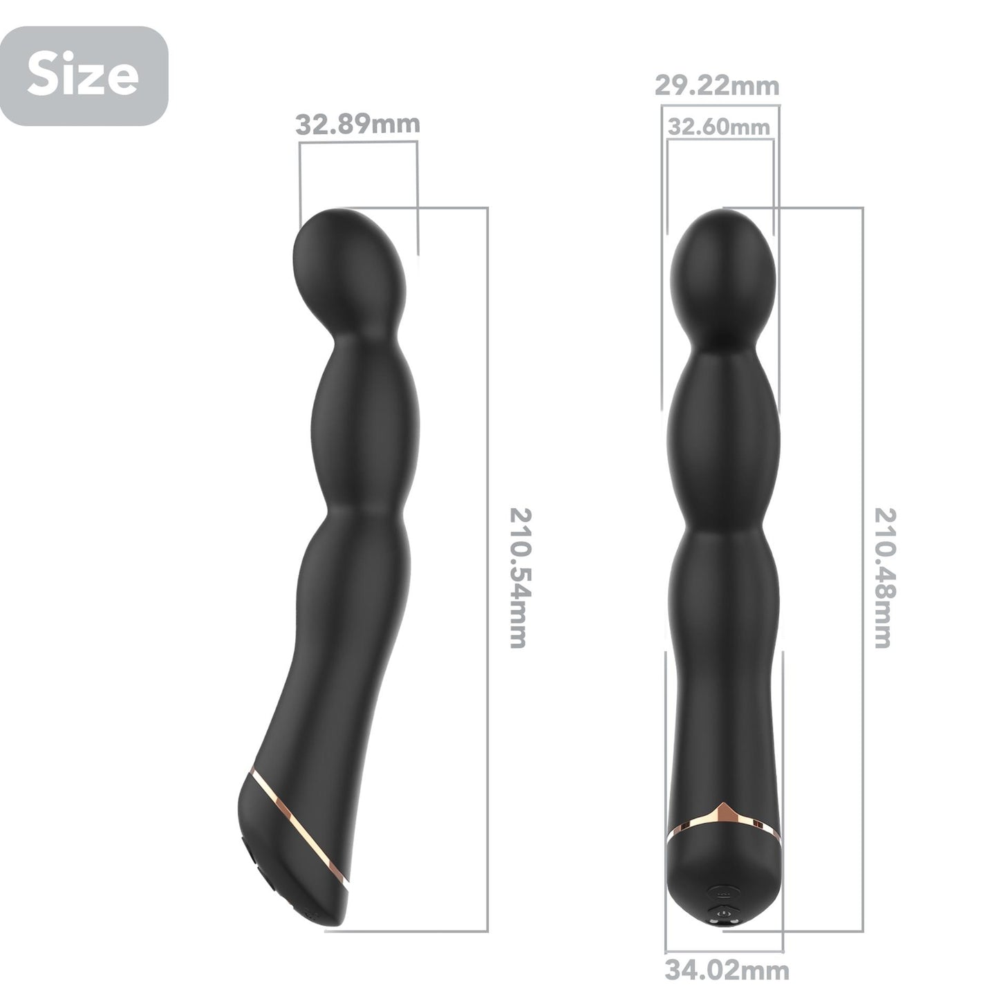 Wibrator analny Laband Black silikonowy 9 funkcji USB 21 cm