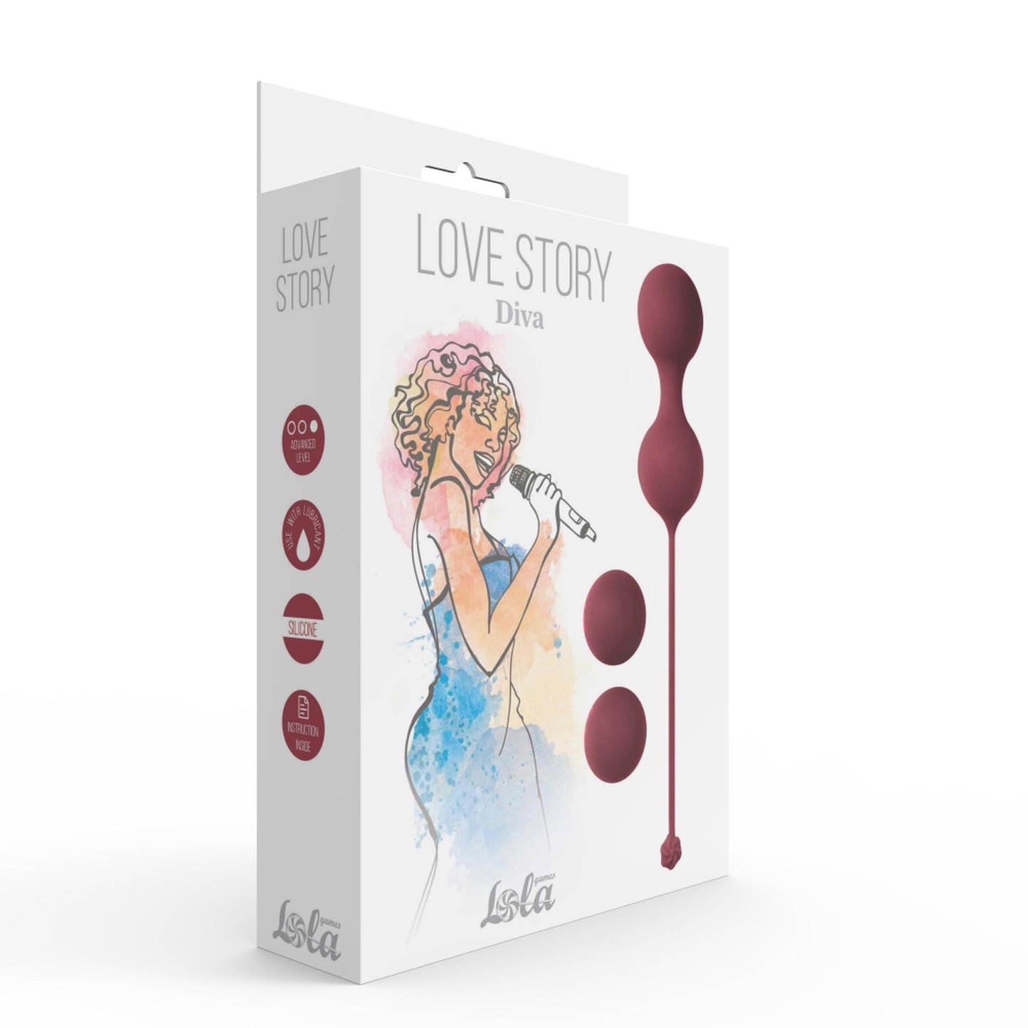 Zestaw kulek dopochwowych Diva Love Story czerwony