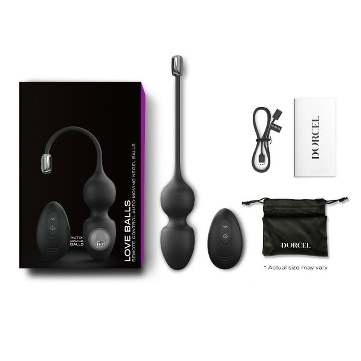 Kulki gejszy wibrujące Dorcel Love Balls czarne USB 9 cm