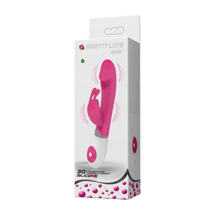Wibrator króliczek silikonowy Pretty Love Gene różowy 21 cm