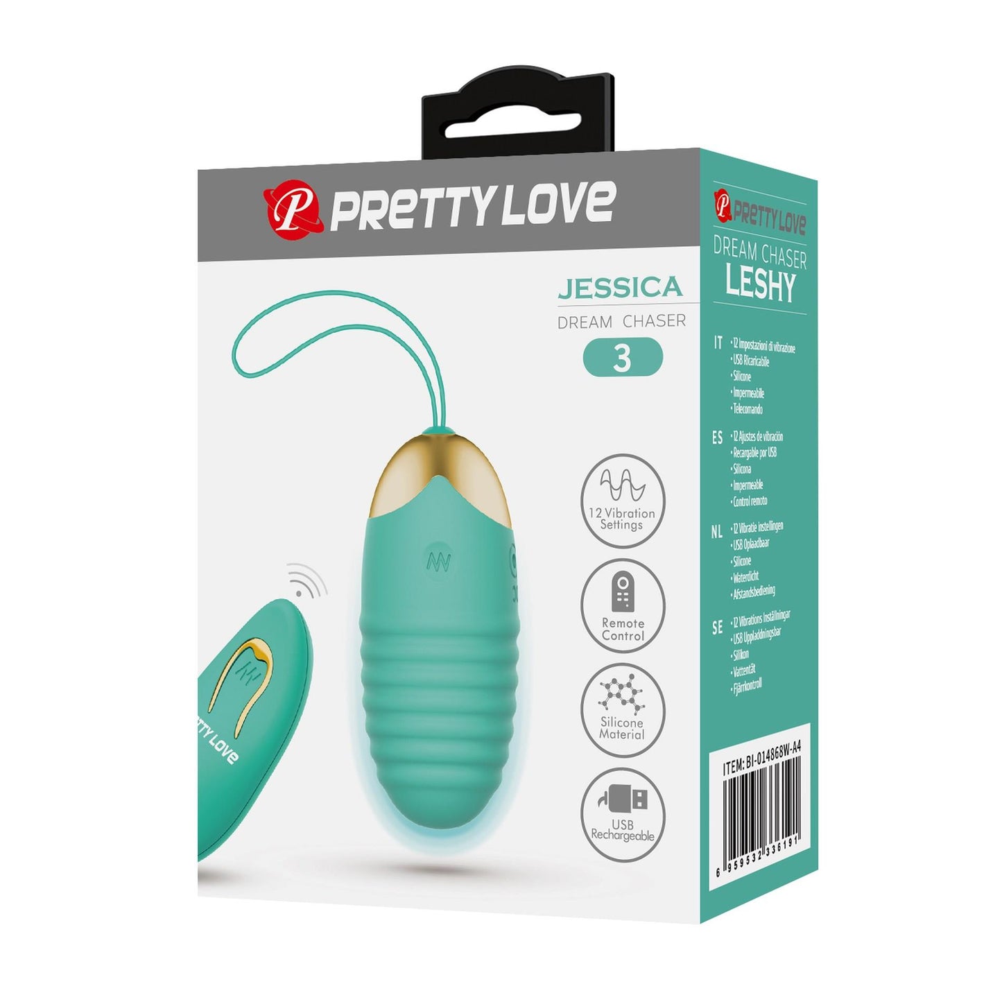 Wibrujące jajko Pretty Love Jessica 12 funkcji zielone z pilotem