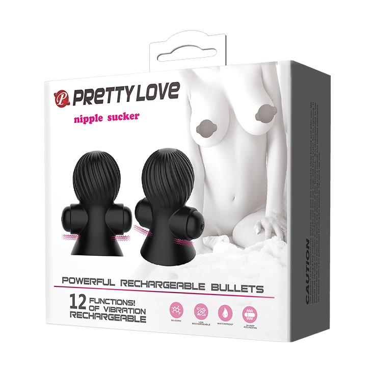 Przyssawki wibrujące na sutki Pretty Love 12 trybów USB wodoodporne