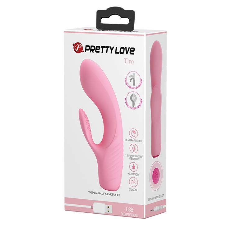 Wibrator królika punktu G Pretty Love TIM USB 12 funkcji z pamięcią