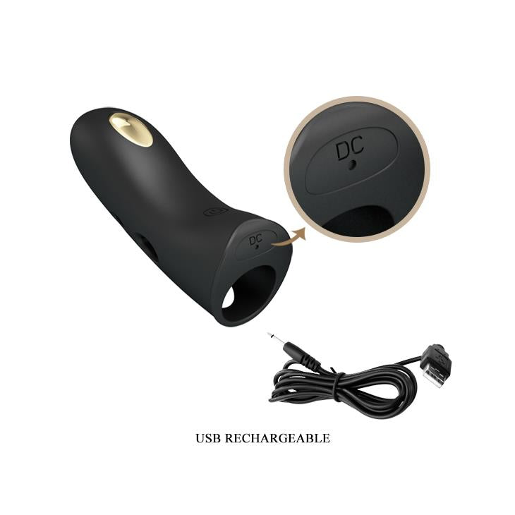 Nakładka na palec Pretty Love Marico elektrostymulacyjna czarna USB 10,5 cm