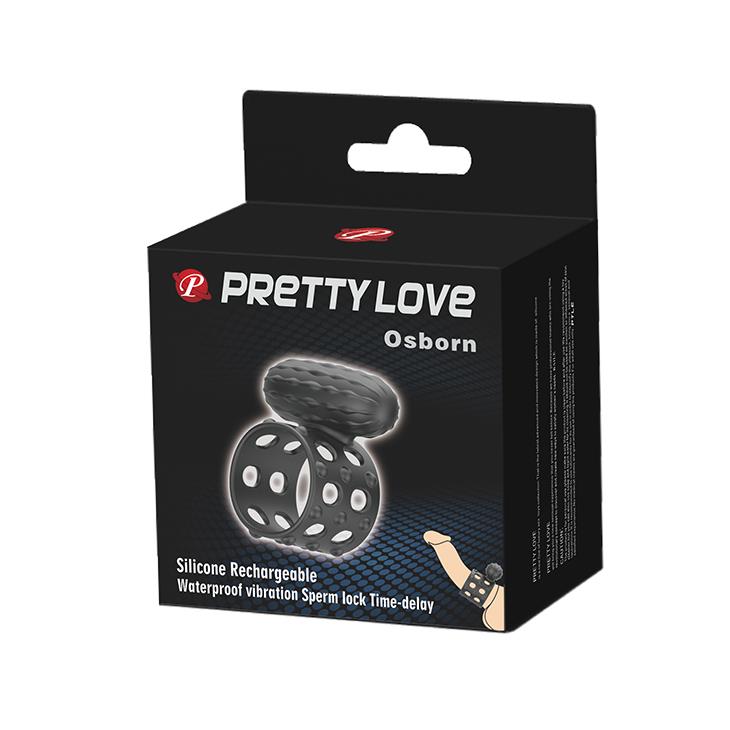 Pierścień erekcyjny wibrujący Pretty Love Osborn czarny silikonowy