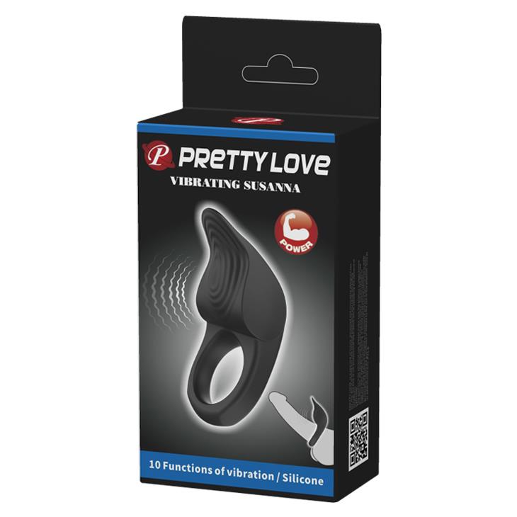 Pierścień erekcyjny wibrujący Pretty Love Susanna silikonowy czarny USB