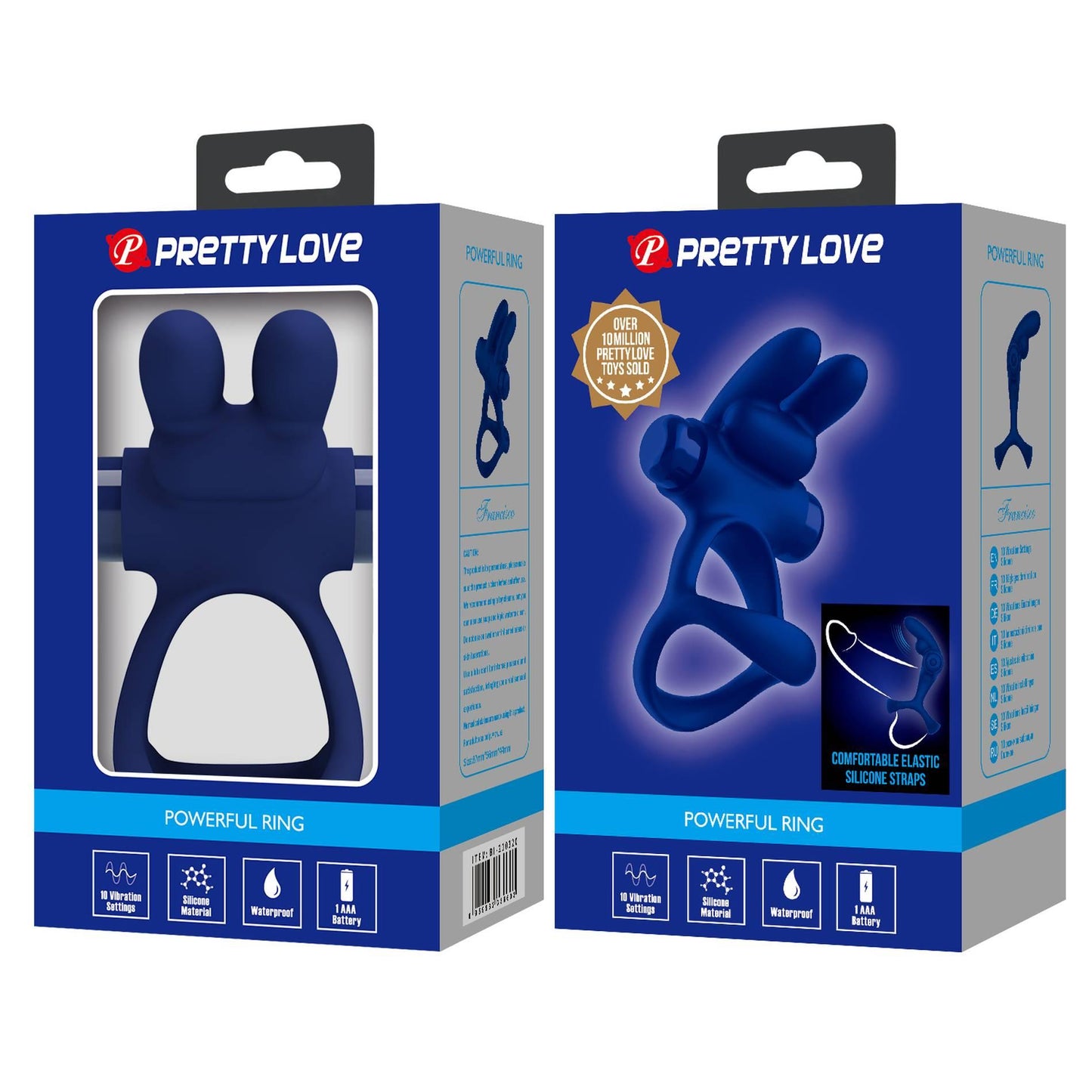 Pierścień erekcyjny wibrujący Pretty Love Buzzing Bunny silikonowy AAA