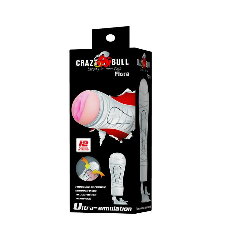 Wibrujący masturbator waginalny Crazy Bull Flora 12 funkcji USB