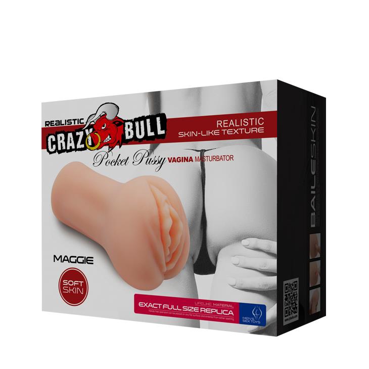 Kompaktowy masturbator waginalny Crazy Bull Maggie różowy