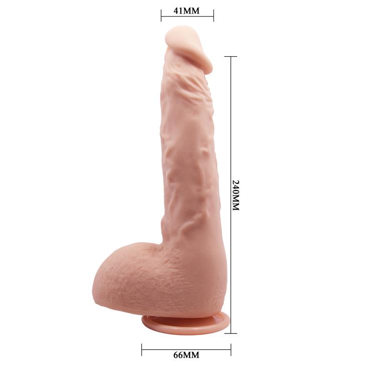Realistyczne dildo zakrzywione Baile Jason 25 cm cieliste z przyssawką