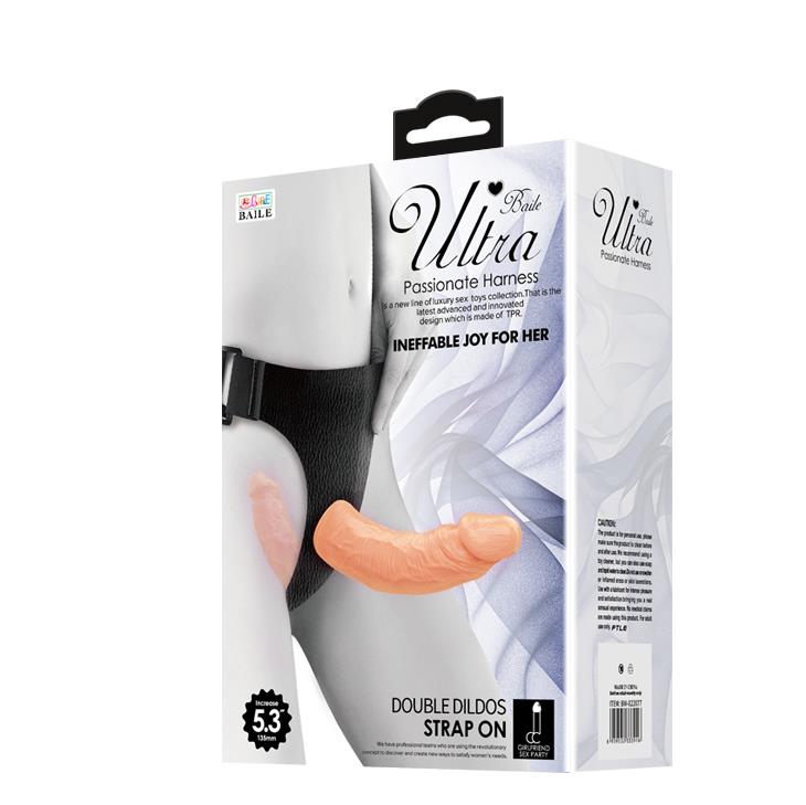 Strap on z podwójnym dildo Baile cielisty