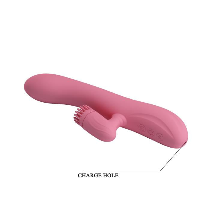 Wibrator silikonowy punktu G Pretty Love Chris rotujący USB 20,5 cm