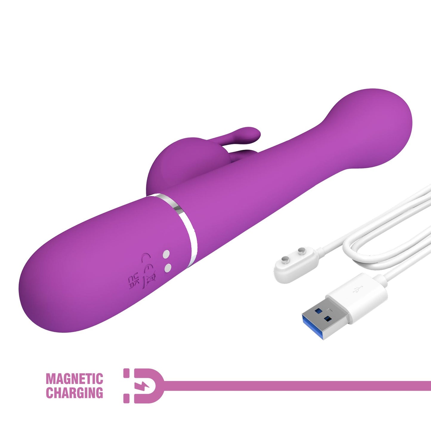 Wibrator króliczek pchający rotacyjny Pretty Love Dejon fioletowy 7 wibracj
