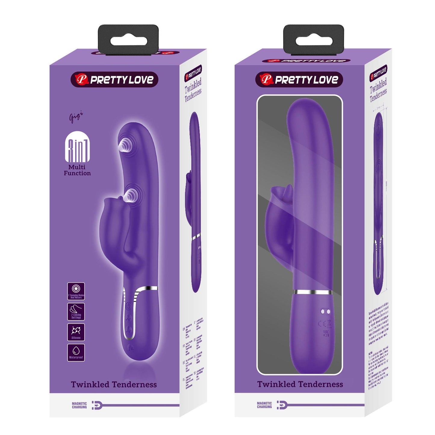 Wibrator króliczek Pretty Love Gigi fioletowy silikonowy USB
