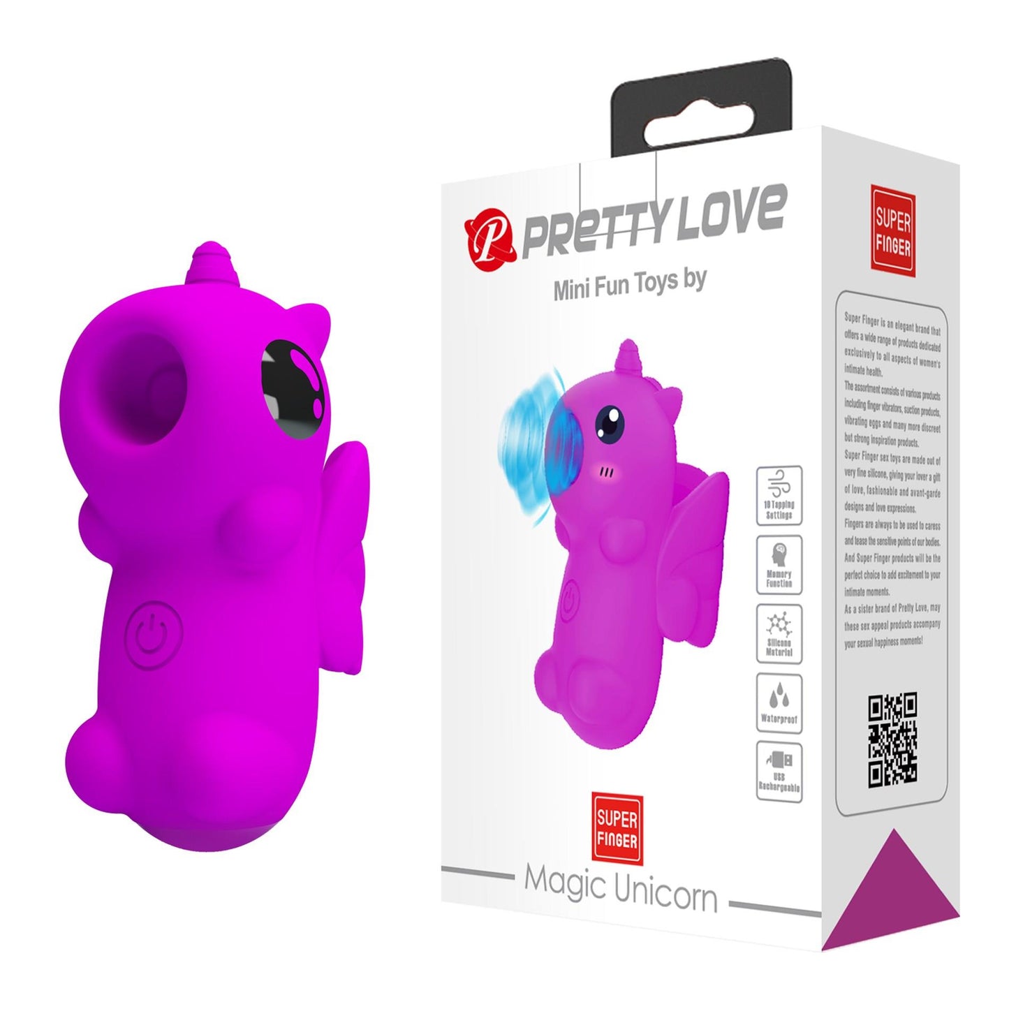 Wibrator na palec Magic Unicorn Pretty Love 10 stukających