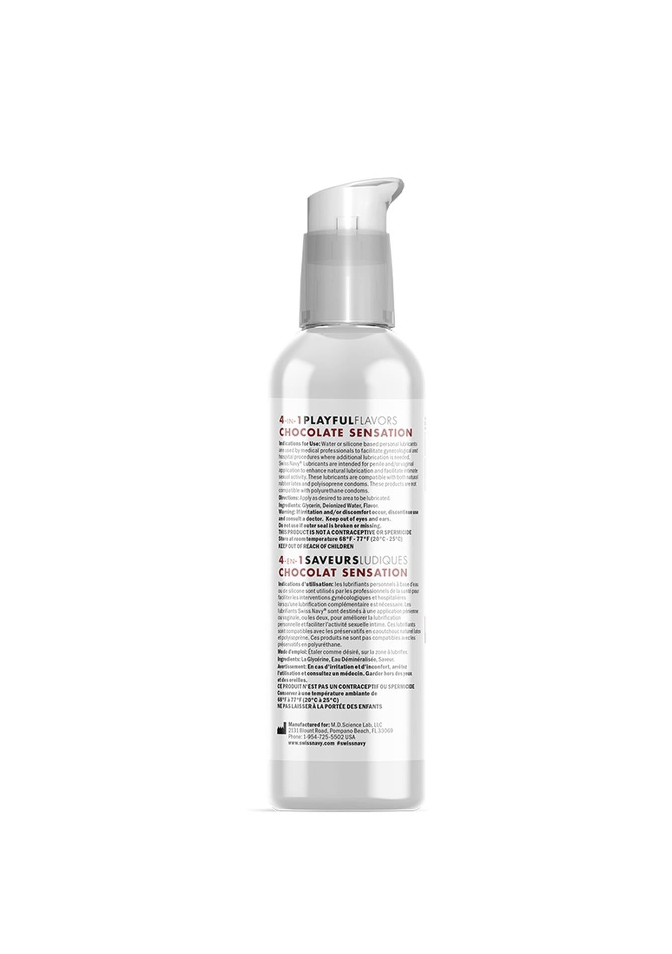 4 In 1 Lubricant with Chocolate Sensation Flavor - 4 fl oz / 118 ml
