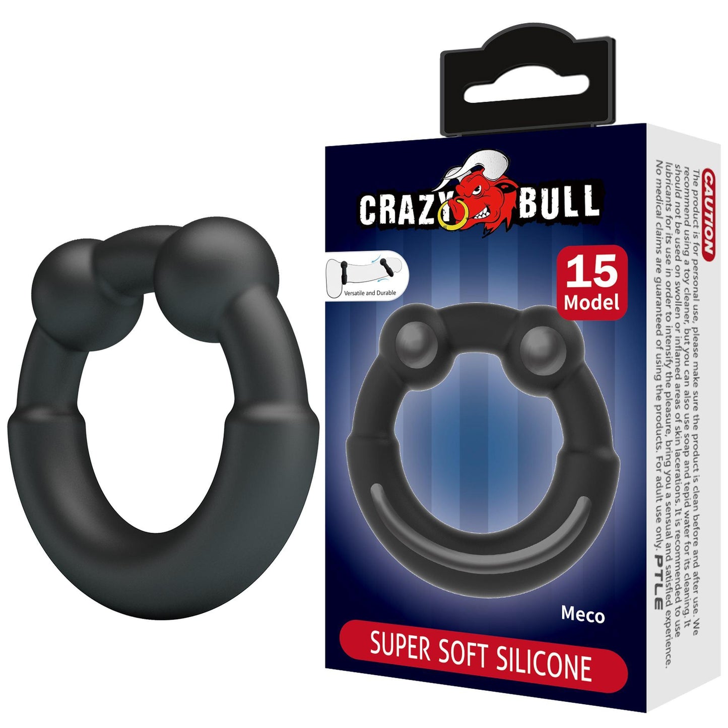 Pierścień erekcyjny super miękki silikonowy MECO Crazy Bull wodoodporny