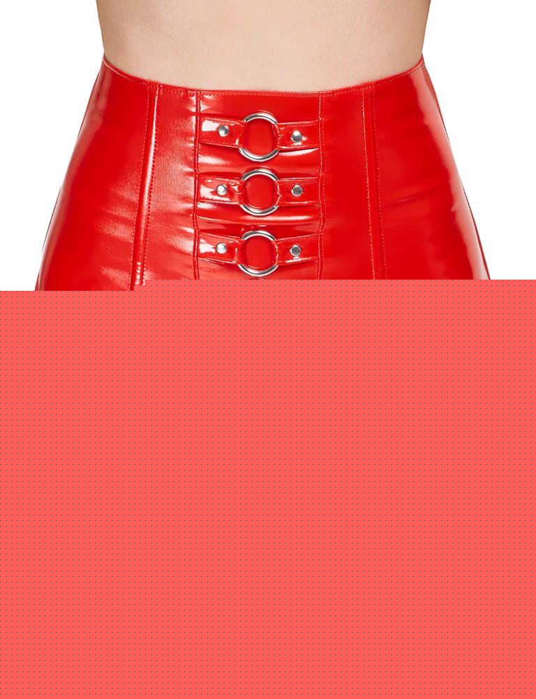 Vinyl Suspender Straps red M
