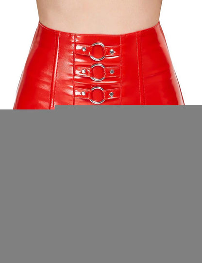 Vinyl Suspender Straps red M