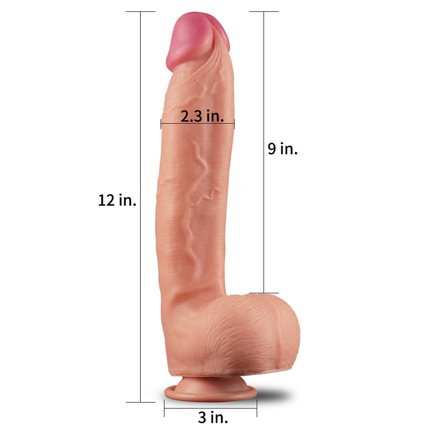12"" Dual Layered Platinum Silicone Cock