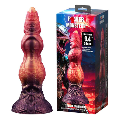 Dildo silikonowe pofalowane Savage Beastlord 24 cm Power Monsters