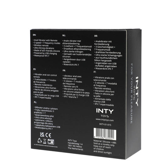 Wibrator analny INTY Toys Blade silikonowy USB z pilotem
