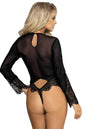 Body z długim rękawem Paris Hollywood R80400 czarne