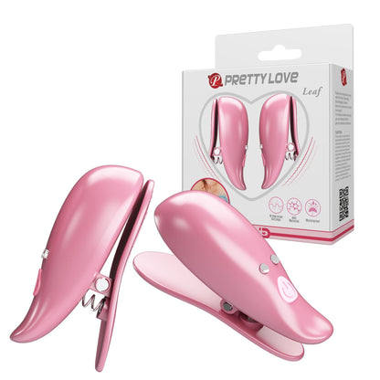Wibrujące klipsy na sutki Pretty Love Leaf 10 funkcji