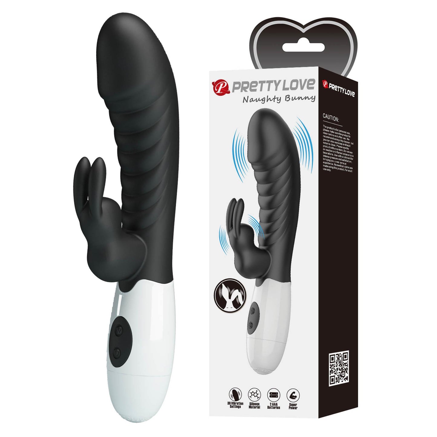 Wibrator króliczek Pretty Love Naughty Bunny 30 funkcji czarny