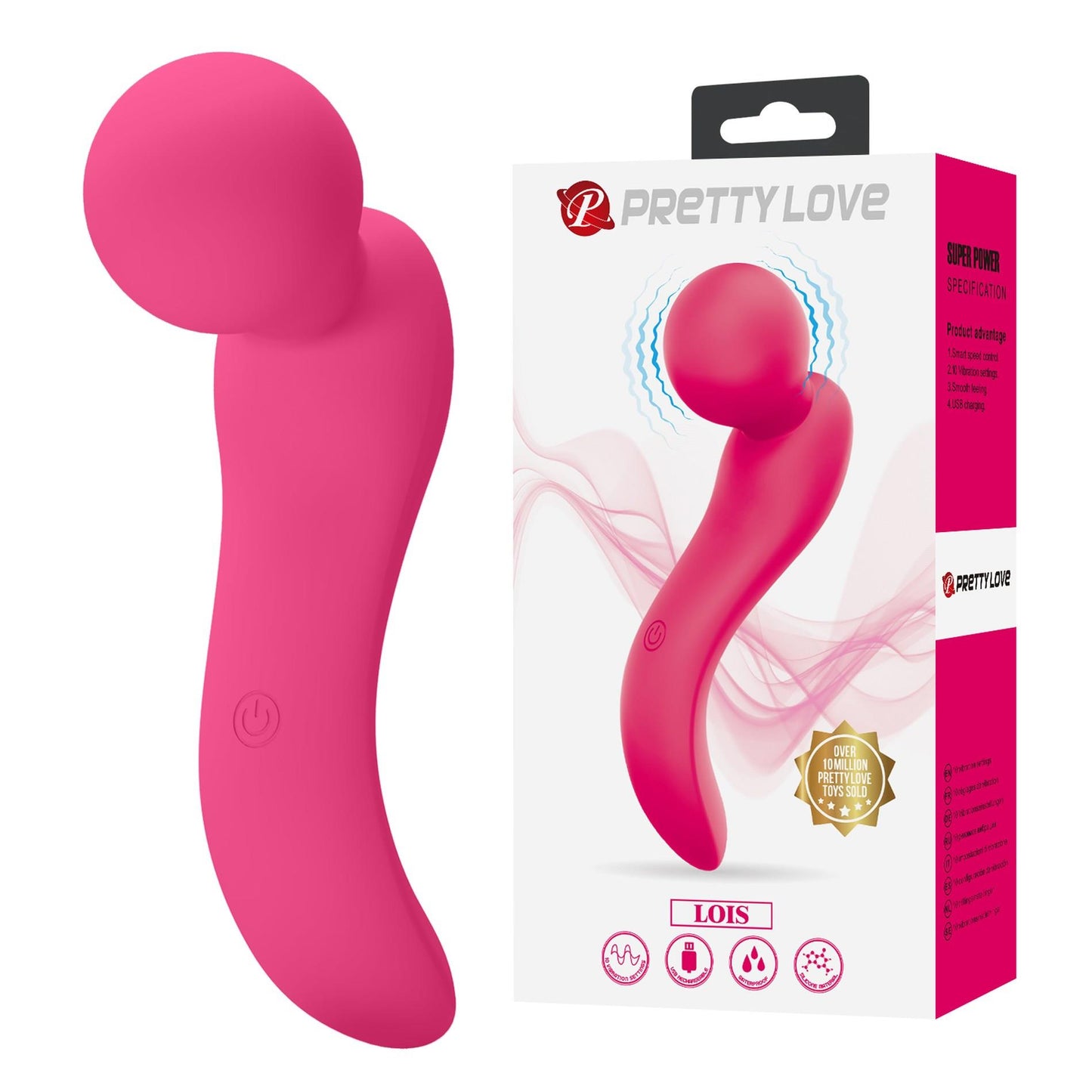 Lois - Wibrator 10 Trybów Silikon USB