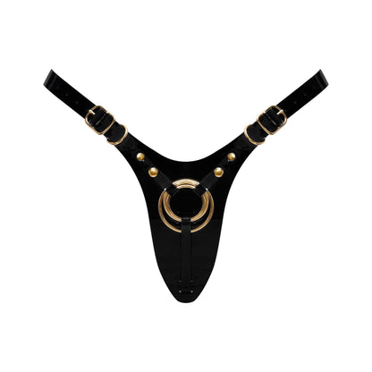Uprząż strap-on Fabulous Strap-on-me błyszcząca czarna uniwersalna
