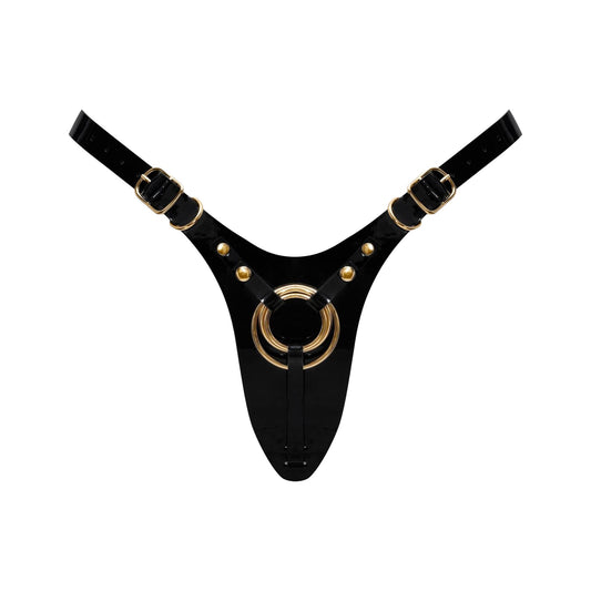 Uprząż strap-on Fabulous Strap-on-me błyszcząca czarna uniwersalna