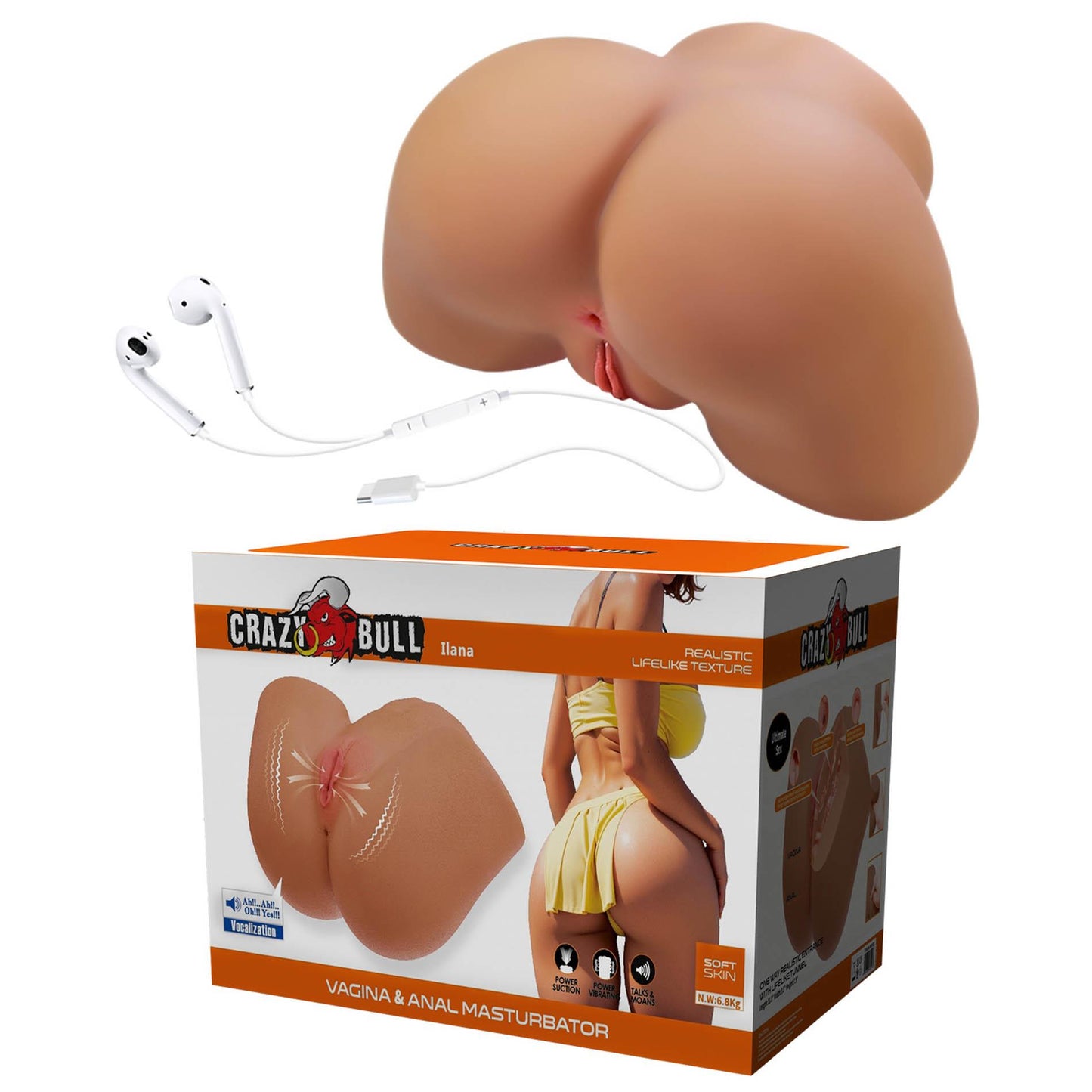 Realistyczny masturbator Crazy Bull Ilana wagina anal 35 cm