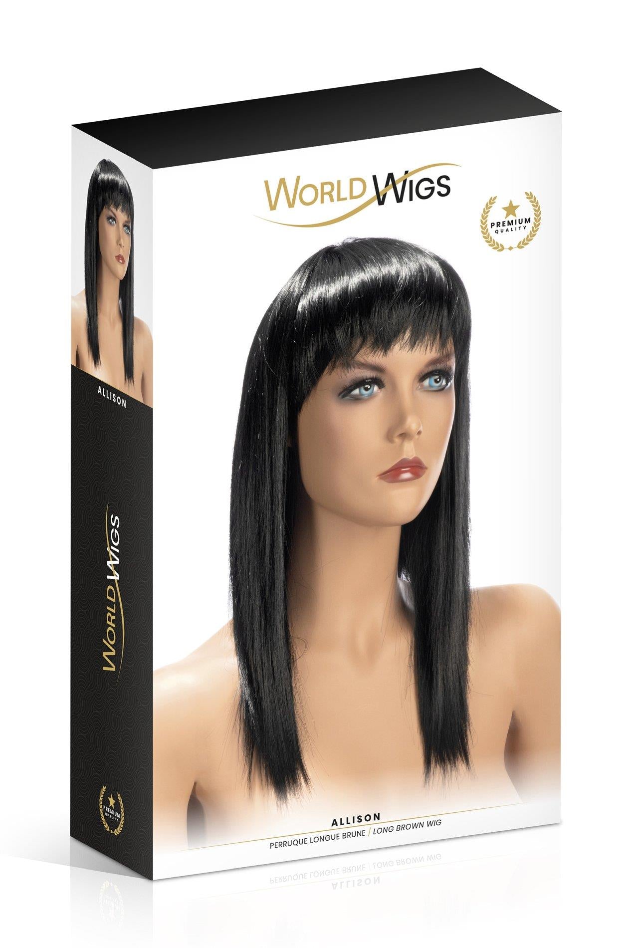 Peruka Allison długa brązowa World Wigs z grzywką