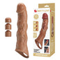 Przedłużka na penisa Pretty Love z regulowanymi wkładkami brązowa 28 cm