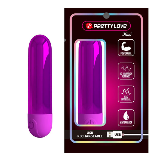 Mini wibrator Pretty Love Kiwi metaliczny 10 wibracji