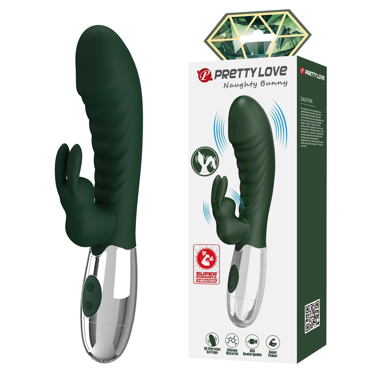 Wibrator króliczek Pretty Love podwójny silnik silikonowy USB