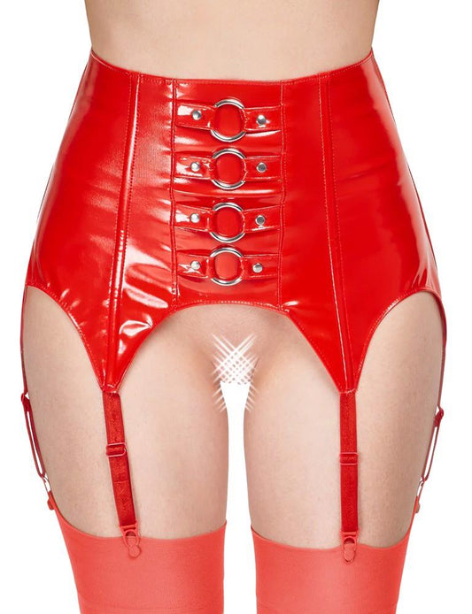 Vinyl Suspender Straps red S