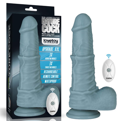 11'' Rechargeable Thrusting and Vibrating Silicone Dildo with Remote
