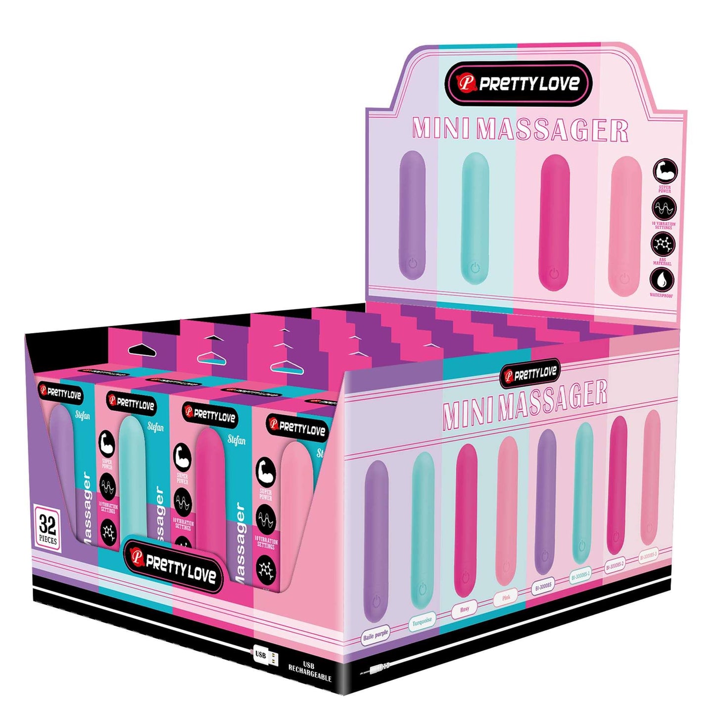 Mini wibrator Pretty Love Stefan 10 funkcji wodoodporny
