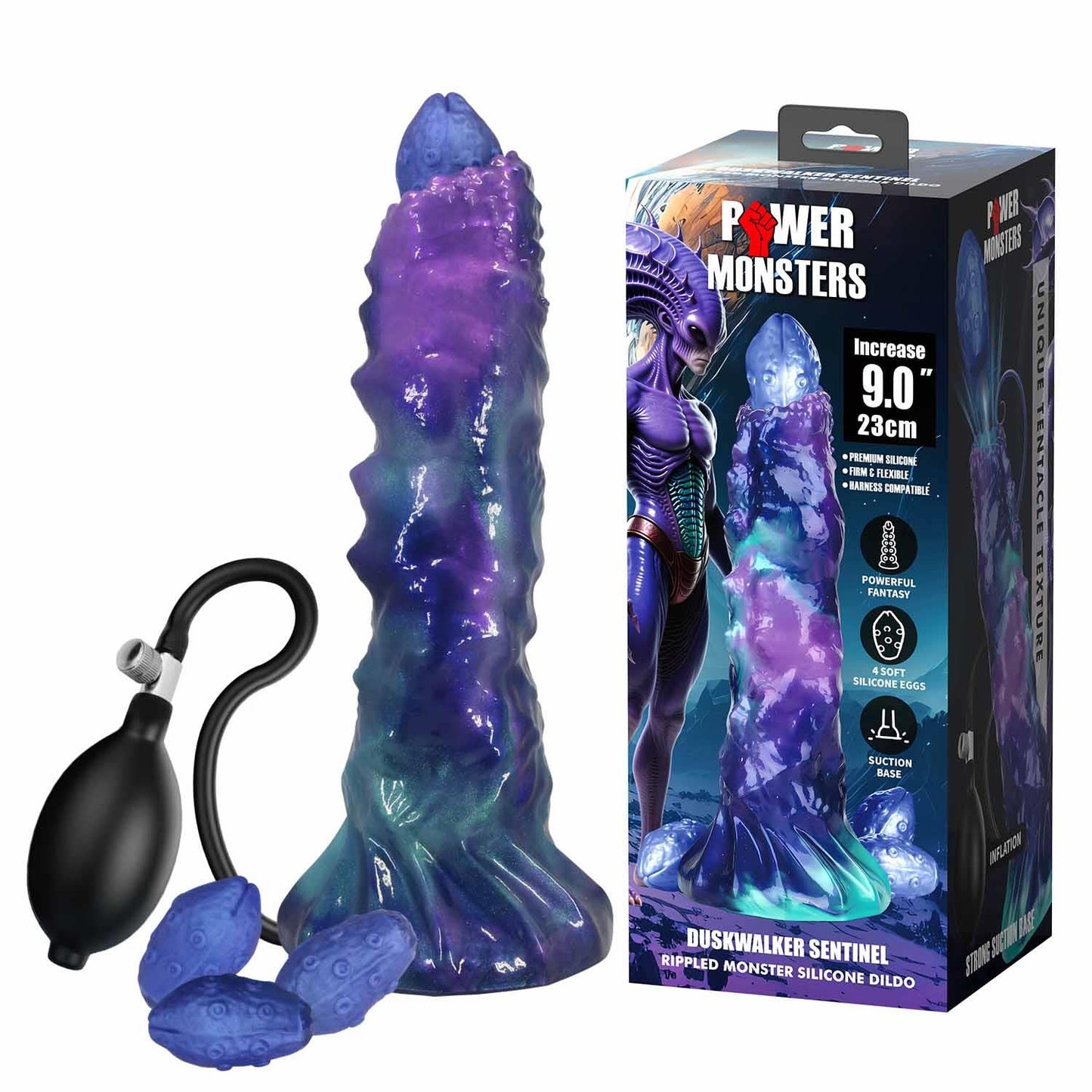DuskWalker Sentinel – 23 cm Karbowany Potworny Silikonowy Dildo