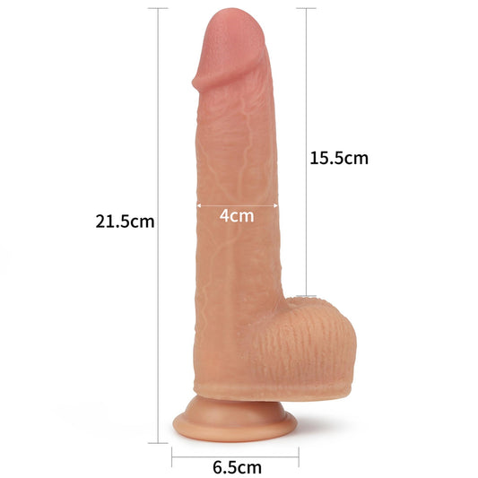 8.5"" Dual layered Silicone Rotating Nature Cock Anthony